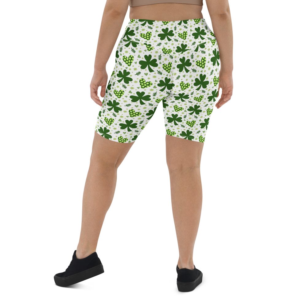 St Patrick's Day Irish Shamrock Clover Bike Shorts - Image 8