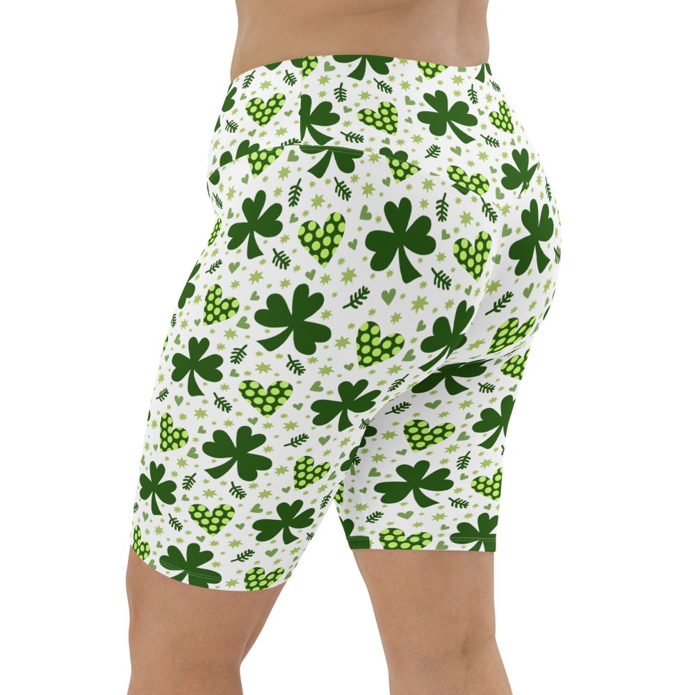 St Patrick's Day Irish Shamrock Clover Bike Shorts - Image 5