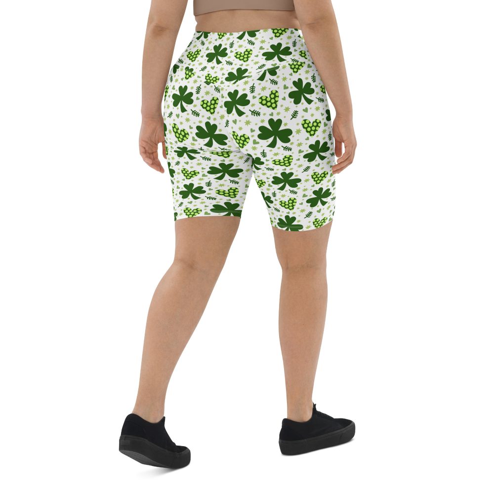 St Patrick's Day Irish Shamrock Clover Bike Shorts - Image 3