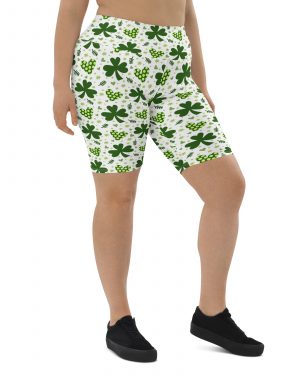 St Patrick’s Day Irish Shamrock Clover Bike Shorts