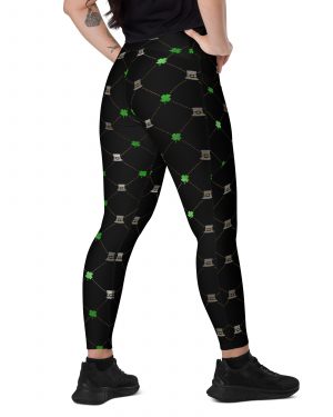 Shamrock Clover St. Patrick’s Day Crossover leggings with pockets