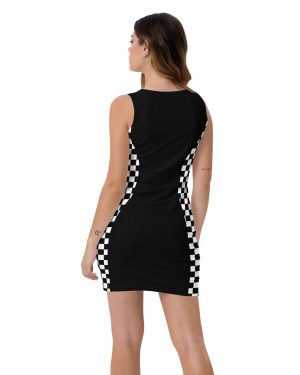 Checkered Flag Racing Dress Fitted Grid Girl Bodycon Costume