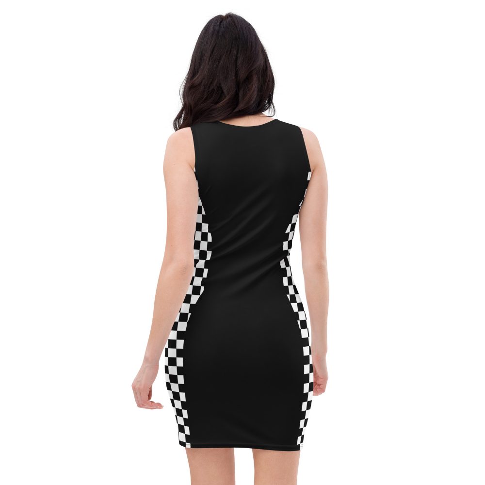 Checkered Flag Racing Dress Fitted Grid Girl Bodycon Costume - Image 4
