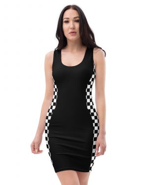 Checkered Flag Racing Dress Fitted Grid Girl Bodycon Costume