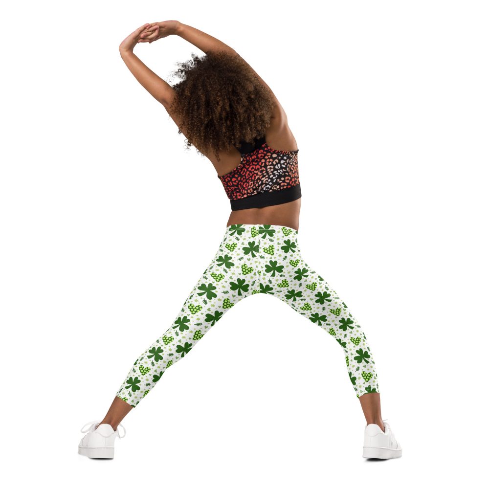 St Patrick's Day Irish Shamrock Clover Kid's Leggings - Image 4