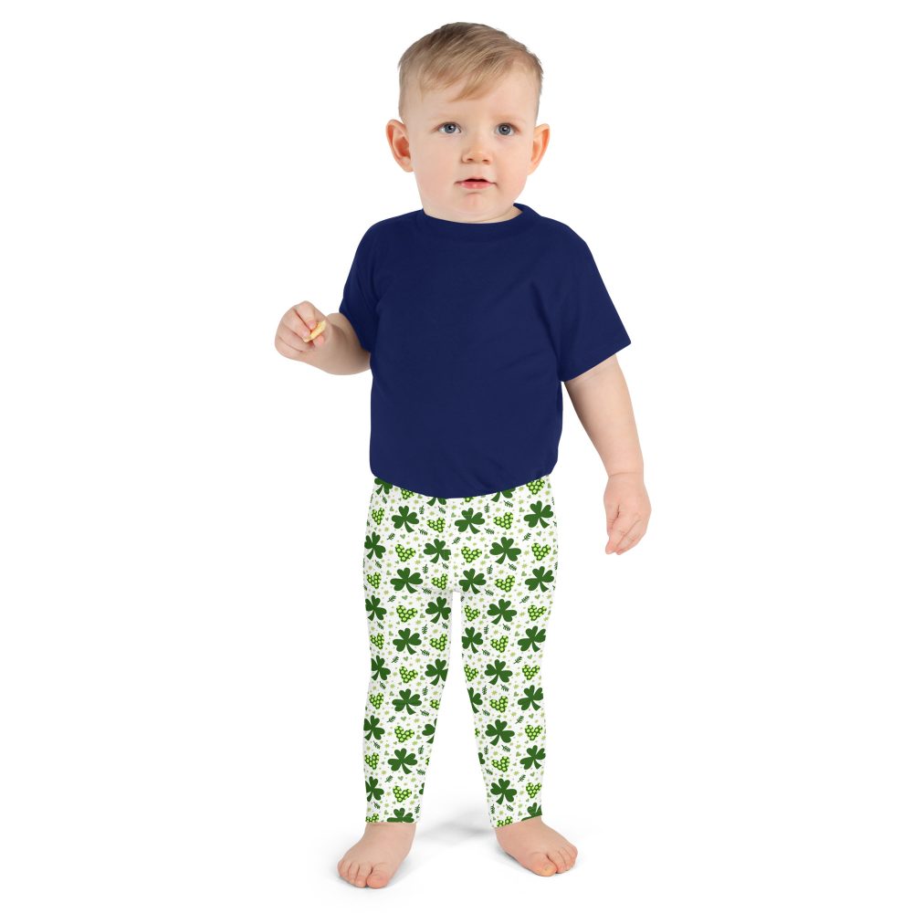 St Patrick's Day Irish Shamrock Clover Kid's Leggings - Image 2