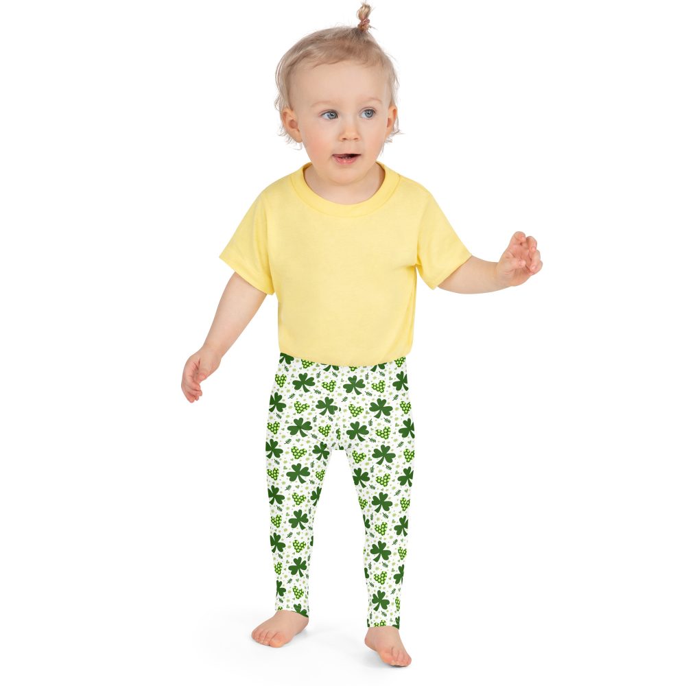 St Patrick's Day Irish Shamrock Clover Kid's Leggings - Image 3