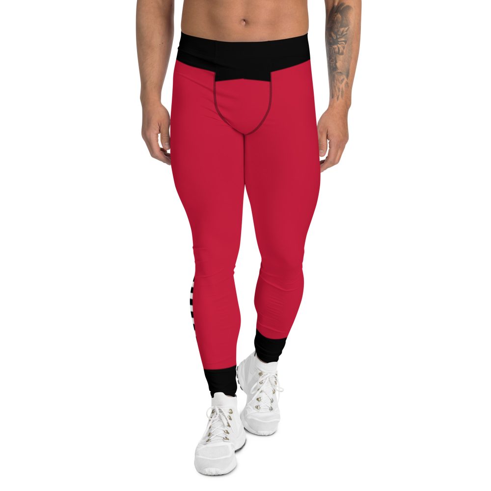 Pit Crew Costume Checkered Flag Race Track Men's Leggings - Image 2