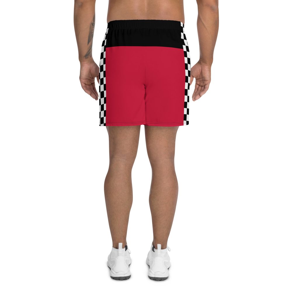 Pit Crew Costume Checkered Flag Race Track Men's Athletic Shorts - Image 4