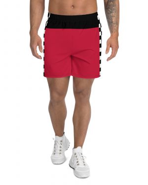 Pit Crew Costume Checkered Flag Race Track Men’s Athletic Shorts