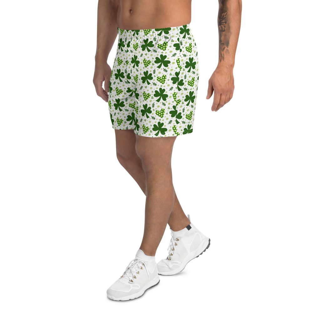 St Patrick’s Day Irish Shamrock Clover Men's Athletic Shorts - Image 3