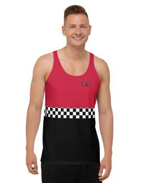 Pit Crew Costume Checkered Flag Race Unisex Tank Top