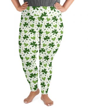 St Patrick’s Day Irish Shamrock Clover Plus Size Leggings