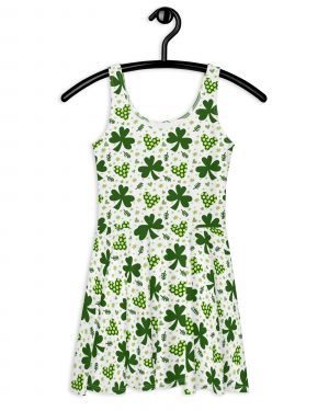 St Patrick’s Day Irish Shamrock Clover Skater Dress