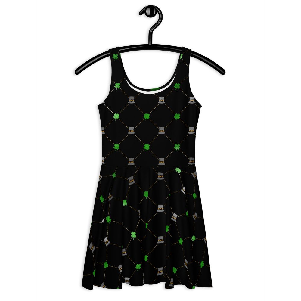 Shamrock Clover St. Patrick’s Day Skater Dress - Image 2