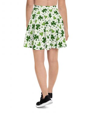 St Patrick’s Day Irish Shamrock Clover Skater Skirt