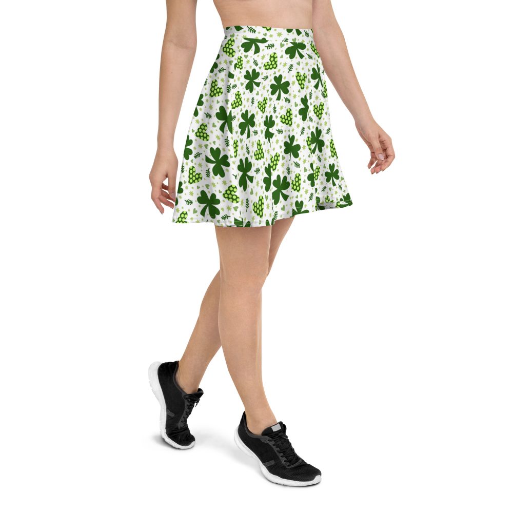 St Patrick’s Day Irish Shamrock Clover Skater Skirt - Image 4