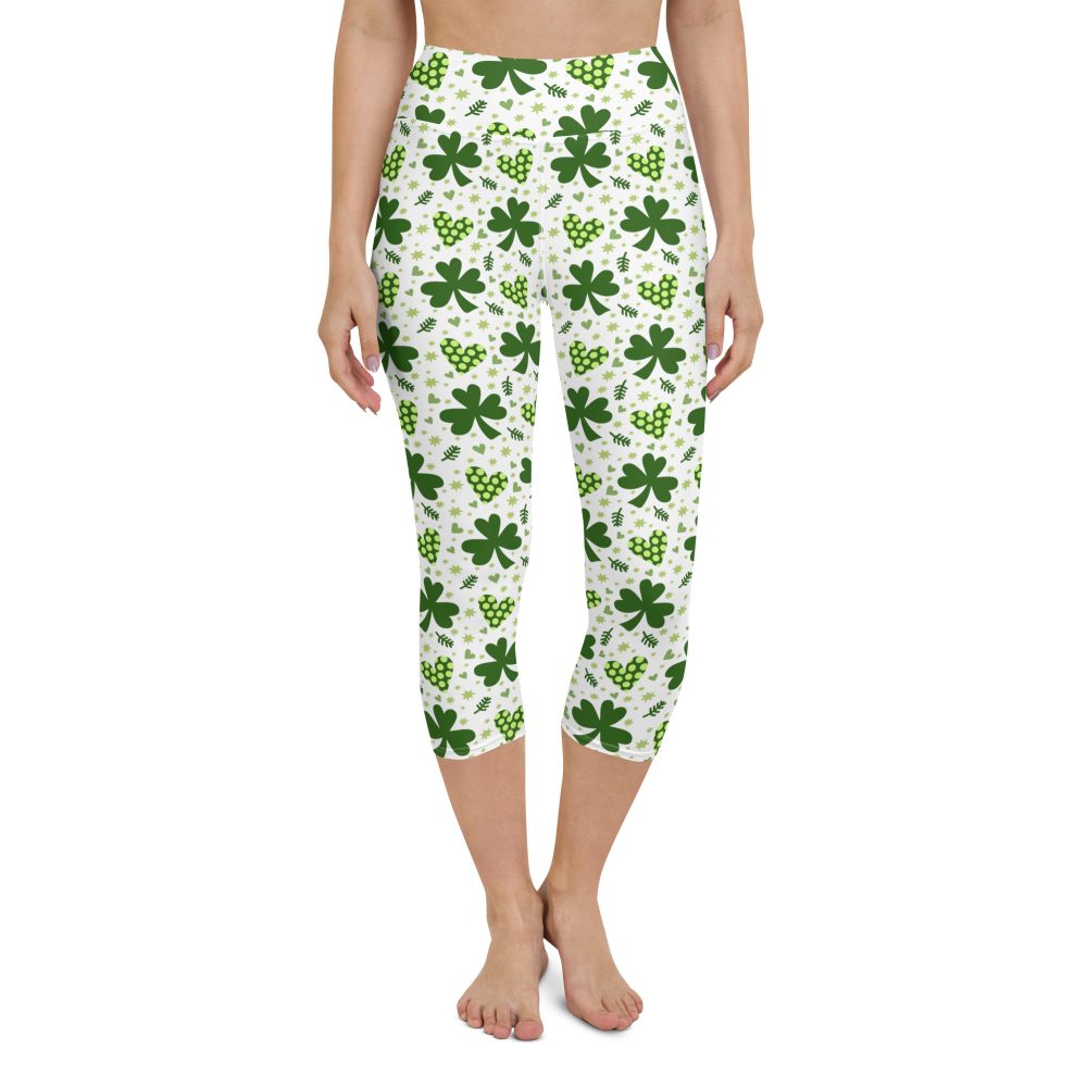 St Patrick's Day Irish Shamrock Clover Yoga Capri Leggings