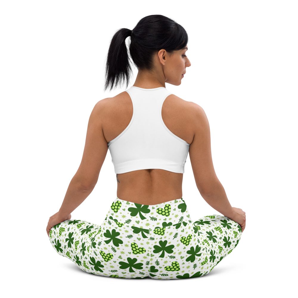 St Patrick's Day Irish Shamrock Clover Yoga Leggings - Image 7