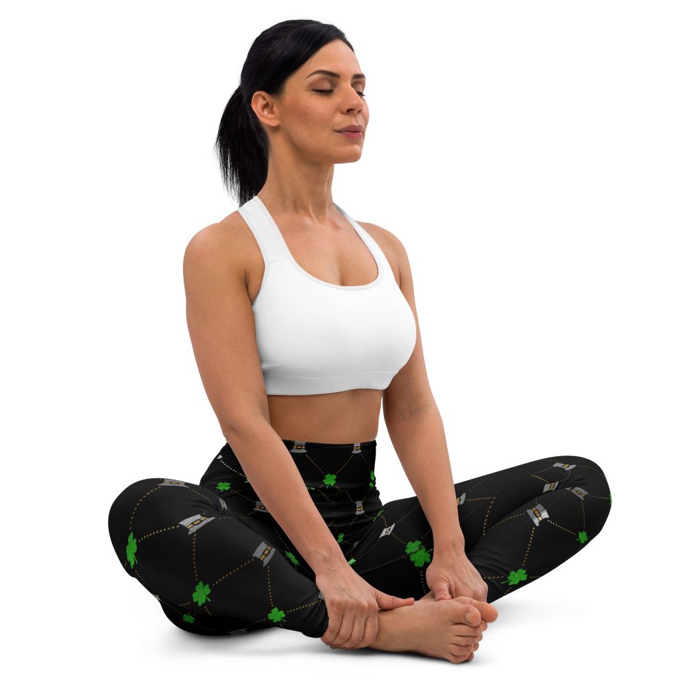 Shamrock Clover St. Patrick’s Day Yoga Leggings - Image 2