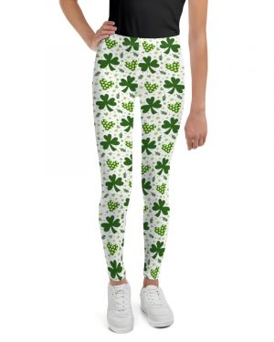 St Patrick’s Day Irish Shamrock Clover Youth Leggings