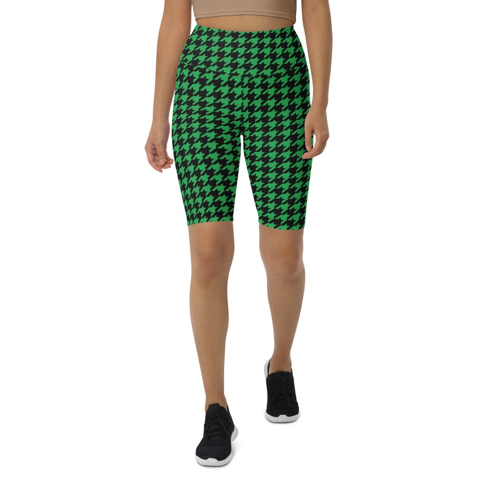 Green Houndstooth St. Patrick’s Day Biker Shorts