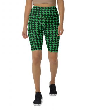 Green Houndstooth St. Patrick’s Day Biker Shorts
