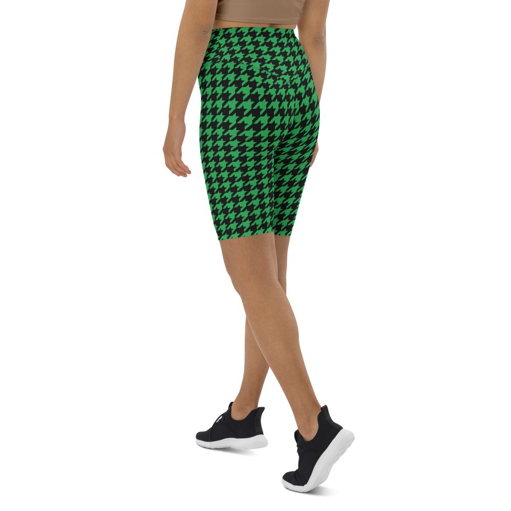 Green Houndstooth St. Patrick’s Day Biker Shorts - Image 4