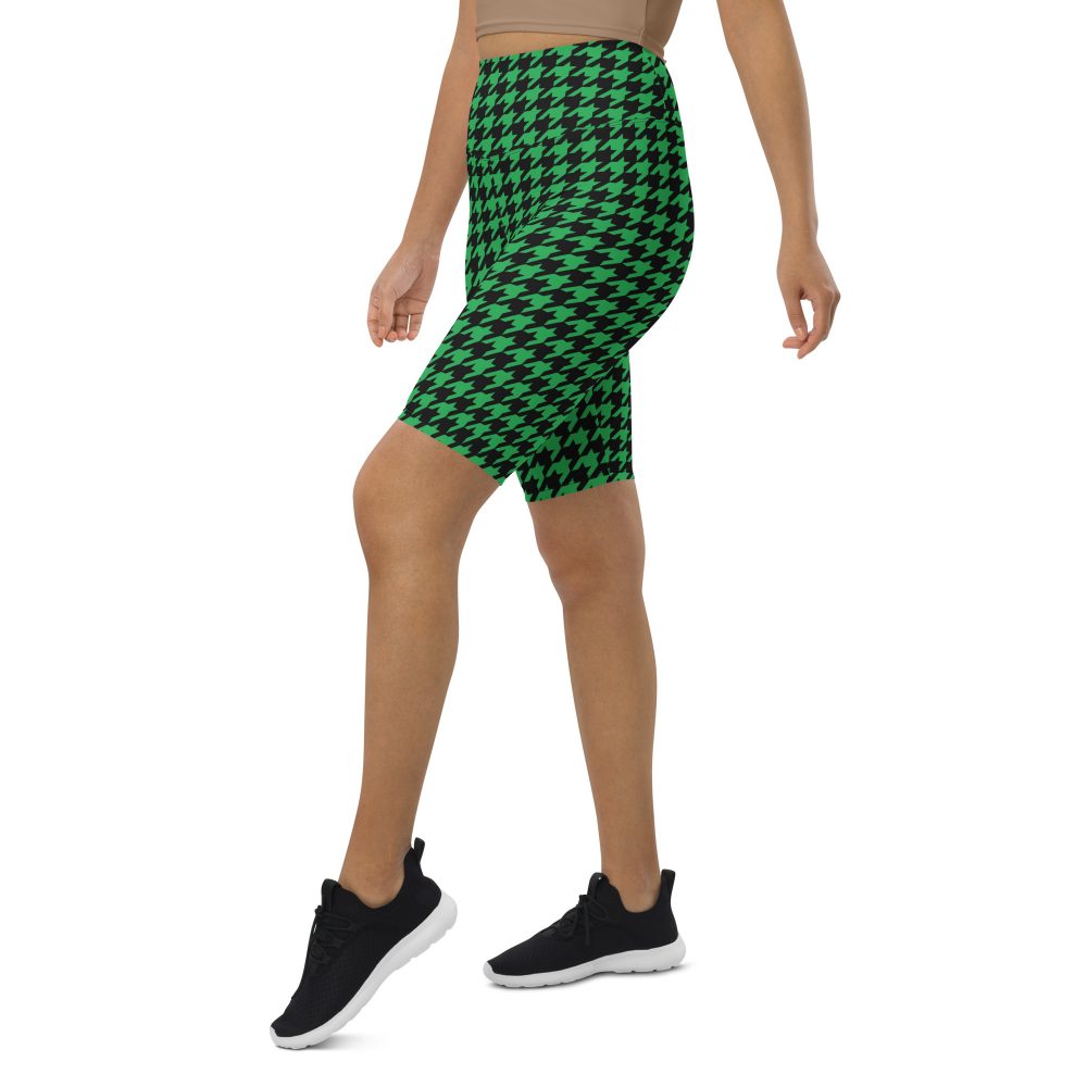Green Houndstooth St. Patrick’s Day Biker Shorts - Image 5