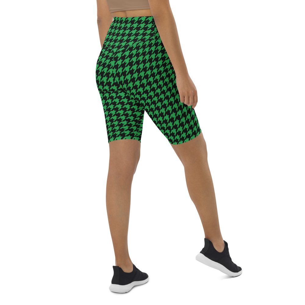 Green Houndstooth St. Patrick’s Day Biker Shorts - Image 2