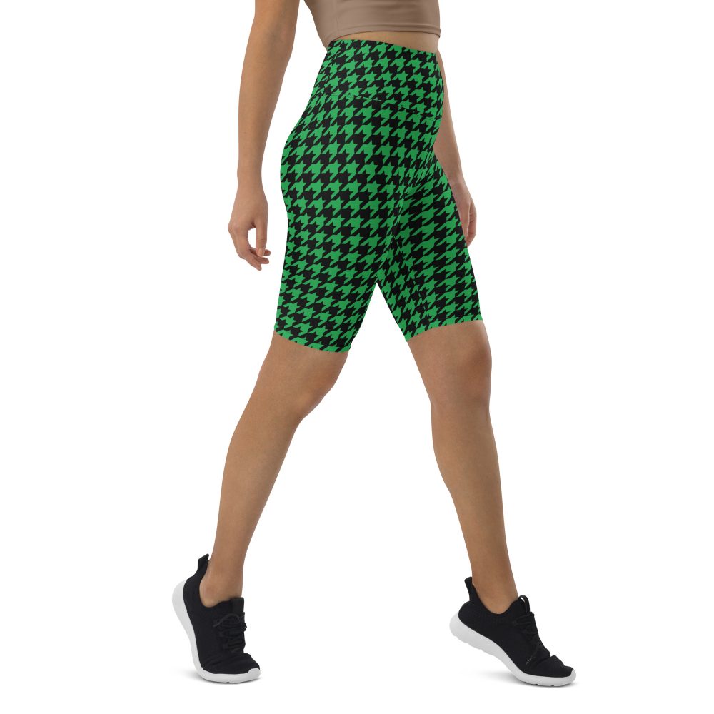Green Houndstooth St. Patrick’s Day Biker Shorts - Image 3