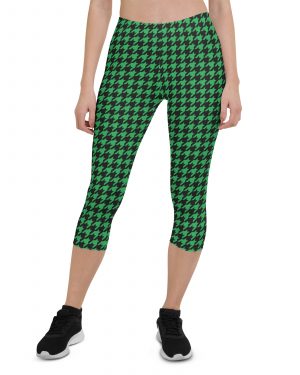 Green Houndstooth St. Patrick’s Day Capri Leggings