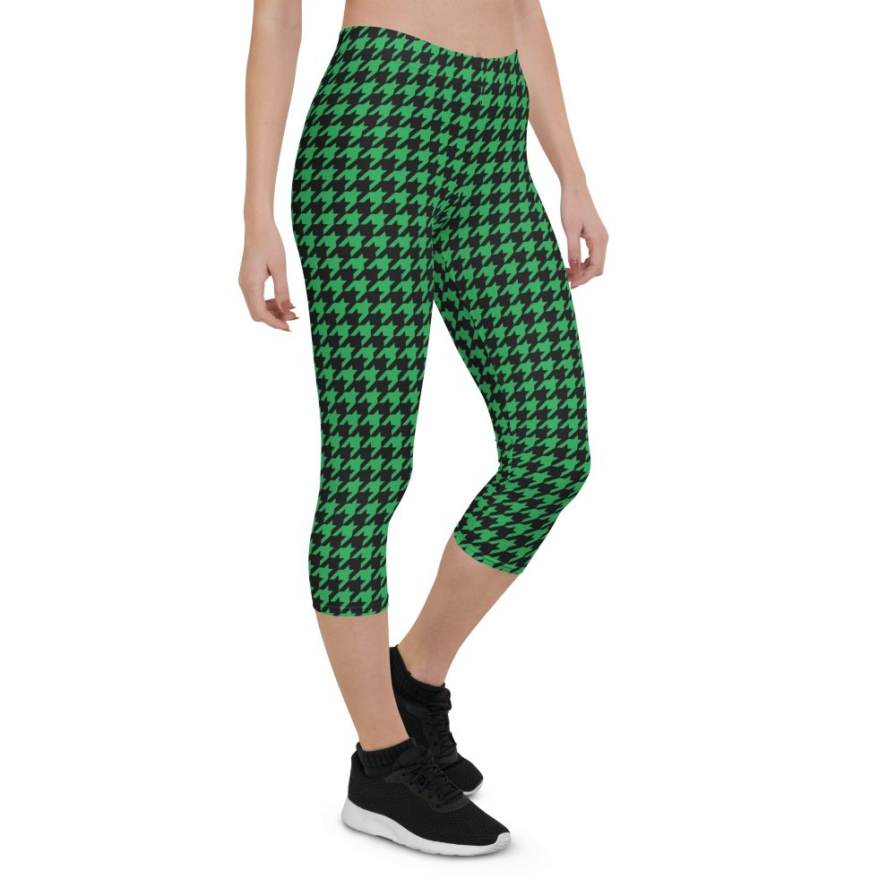 Green Houndstooth St. Patrick’s Day Capri Leggings - Image 7