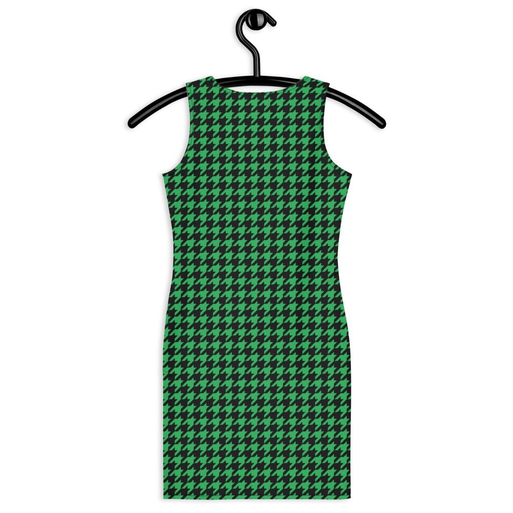 Green Houndstooth St. Patrick’s Day Fitted Bodycon Dress - Image 7
