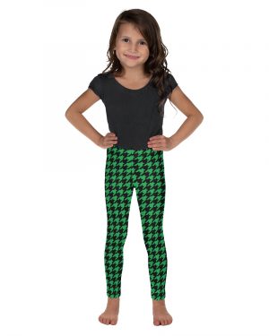 Green Houndstooth St. Patrick’s Day Kid’s Leggings