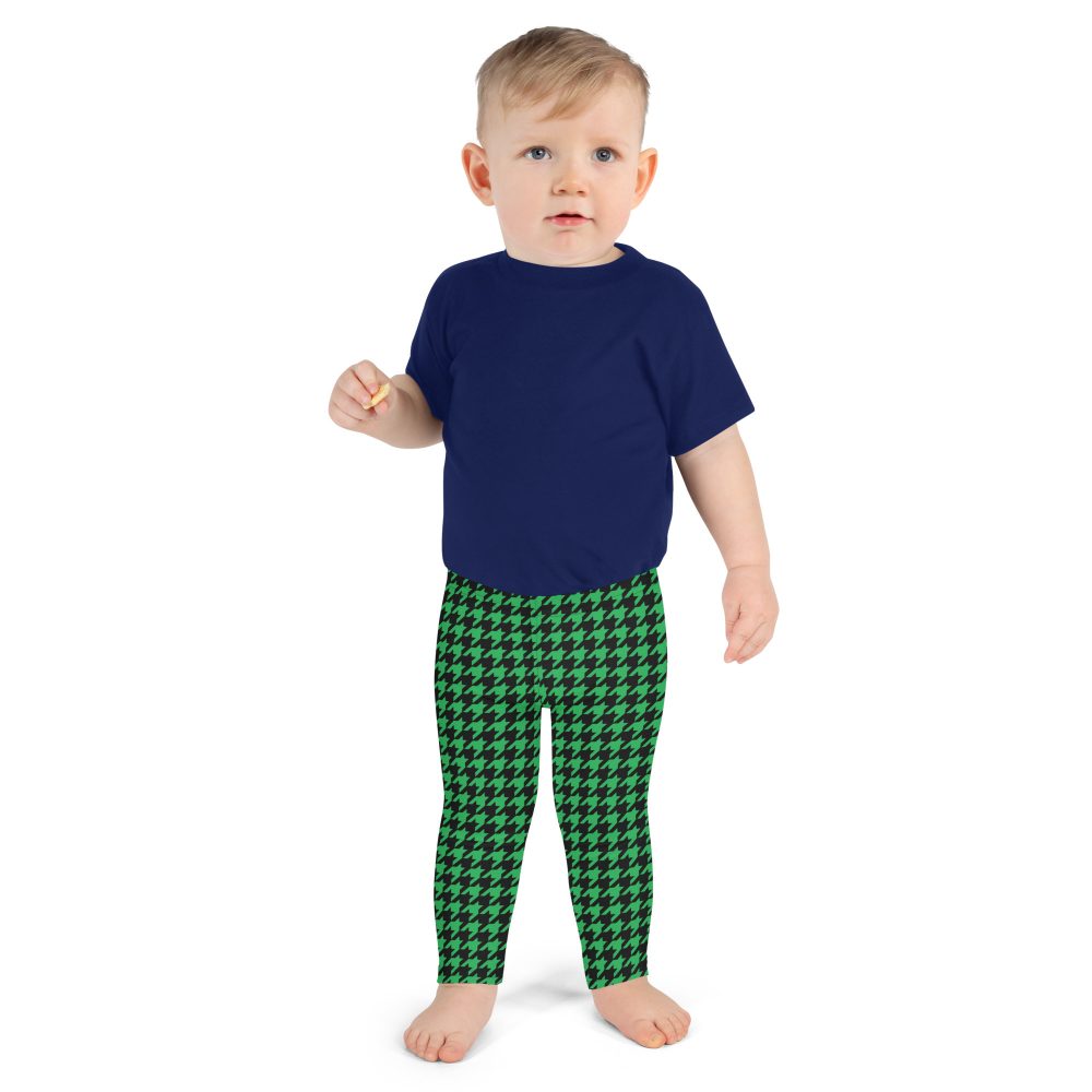 Green Houndstooth St. Patrick’s Day Kid's Leggings - Image 5