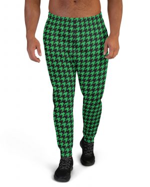 Green Houndstooth St. Patrick’s Day Men’s Joggers