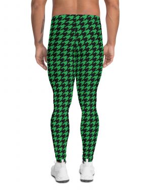 Green Houndstooth St. Patrick’s Day Men’s Leggings