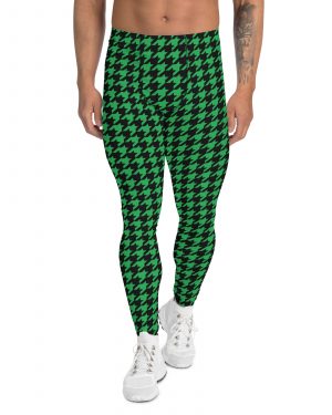 Green Houndstooth St. Patrick’s Day Men’s Leggings