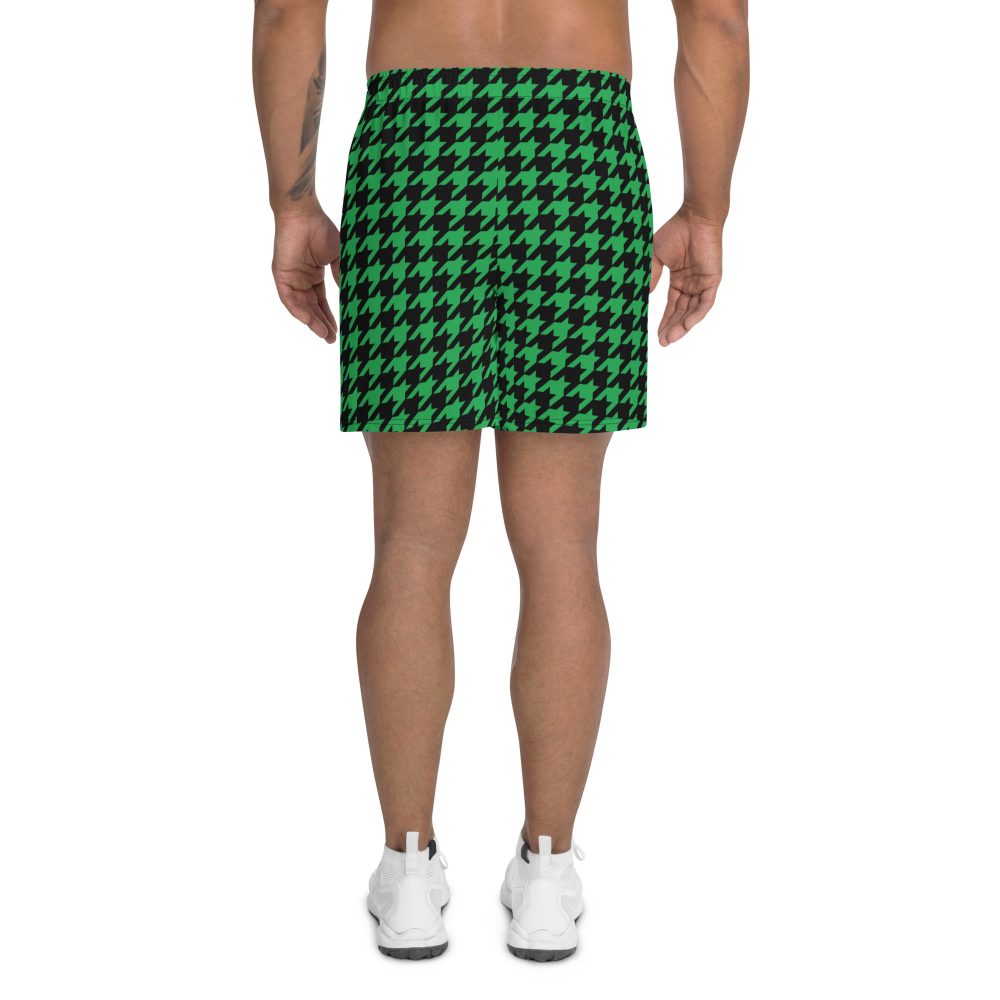 Green Houndstooth St. Patrick’s Day Men's Athletic Shorts - Image 5