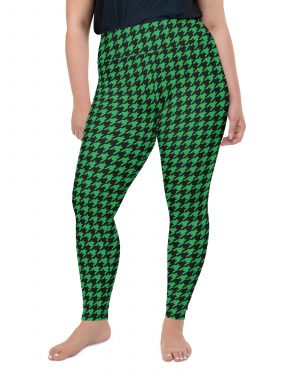 Green Houndstooth St. Patrick’s Day Plus Size Leggings