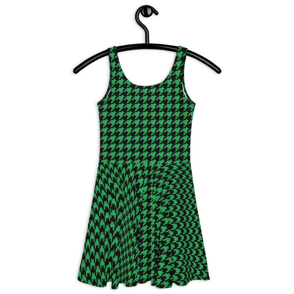 Green Houndstooth St. Patrick’s Day Skater Dress - Image 6
