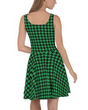 Green Houndstooth St. Patrick’s Day Skater Dress