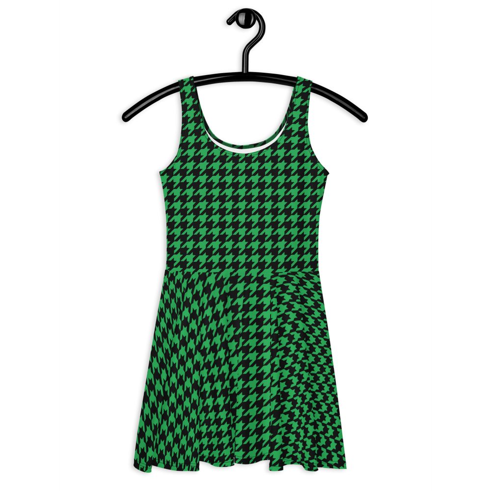 Green Houndstooth St. Patrick’s Day Skater Dress - Image 5