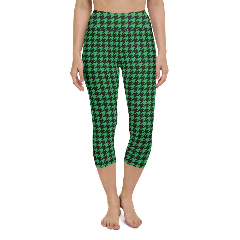 Green Houndstooth St. Patrick’s Day Yoga Capri Leggings