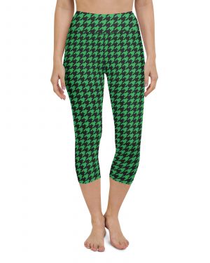 Green Houndstooth St. Patrick’s Day Yoga Capri Leggings