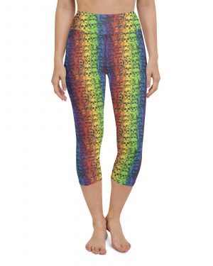 Rainbow Skulls Pride Yoga Capri Leggings