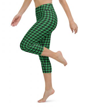 Green Houndstooth St. Patrick’s Day Yoga Capri Leggings