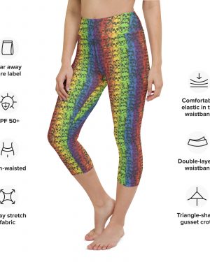 Rainbow Skulls Pride Yoga Capri Leggings