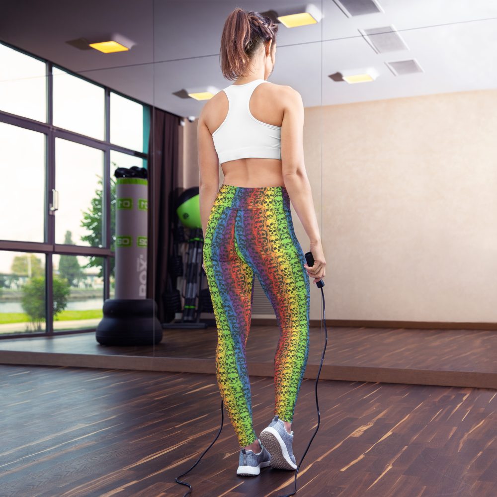 Rainbow Skulls Pride Yoga Leggings - Image 6